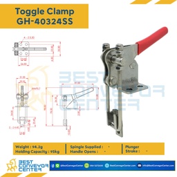 GH-40324-SS ; Toggle Clamp แบบดึง GH-40324, เข้ามุม 90 องศา.SUS 304 Tumbled Finish