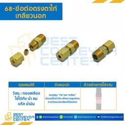 ข้อต่อตรงตาไก่เกลียวนอก 68x10x6