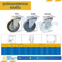 RS-J-100 ล้อยางแบบแป้นหมุน ขนาด 100 mm.