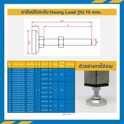 AFH75SS16L180: ขาฉิ่งปรับระดับ Heavy Load M16x180mm.