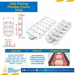 สายพานกระดูกงูพลาสติก Sideflexing Chains 103A : 103A