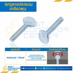 สกรูหางปลาแบน หุน ขนาด 1/4×1″ mm. : THB-M1/4L8S