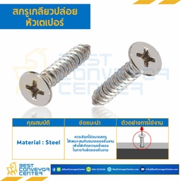 สกรูเกลียวปล่อยหัวเตเปอร์ ชุบนิเกิ้ล ขนาด #10×1/2 mm. : HSTP#10L1/2