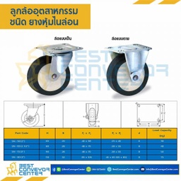 RR-SN-75 ล้อยางหุ้มไนล่อนแบบแป้นตาย ขนาด 75 mm.