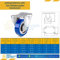 APUB-R-75 ล้อโพลียูรีเทนลูกปืน แบบแป้นตาย ขนาด 75 mm.