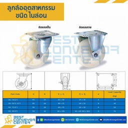 NS-SN-75 ล้อไนล่อนแบบแป้นหมุน ขนาด 75 mm.